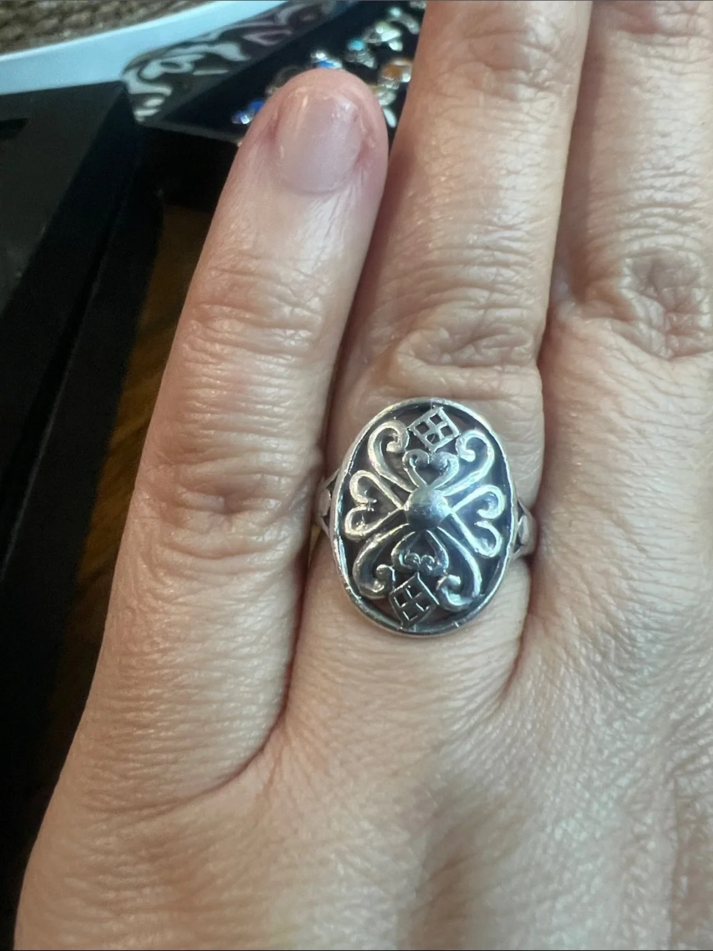 Vintage Handcrafted Silver Filigree Statement Ring - Size 6